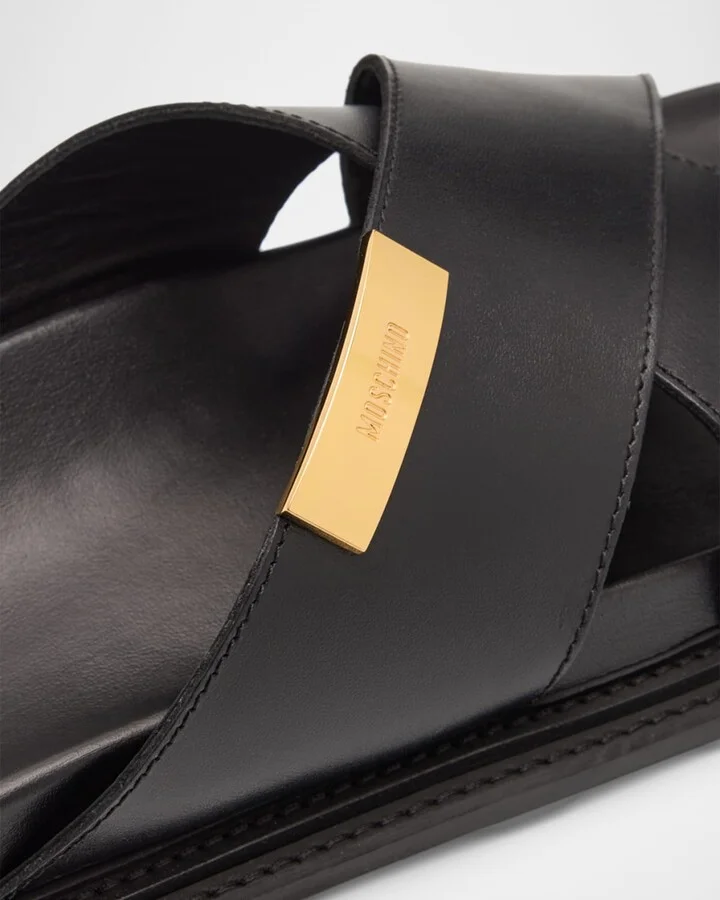 Men's Crisscross Leather Slide Sandals - Image 3