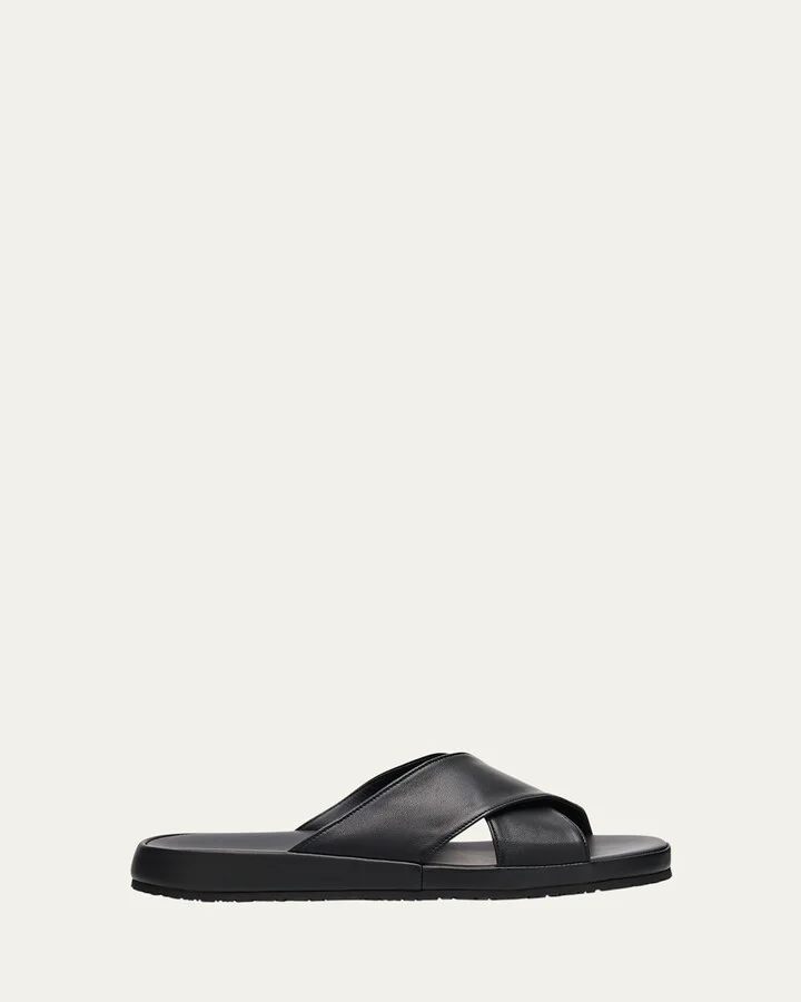 Men's Crisscross Napa Leather Slide Sandals