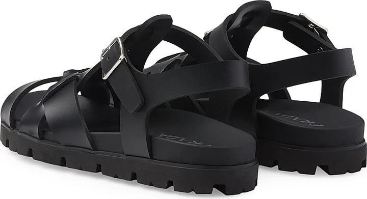Men's Crisscross Rubber Sandals - Black - Size 9 - Image 3