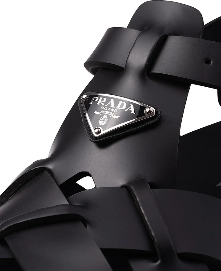 Men's Crisscross Rubber Sandals - Black - Size 9 - Image 4