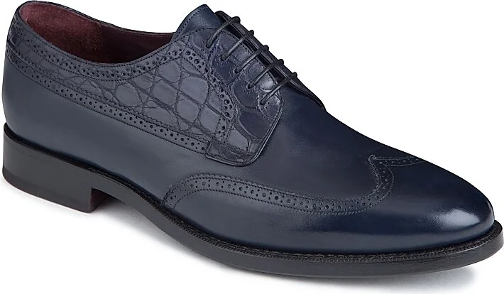 Men's Crocodile Dress Shoes - Blue Nautilus - Size 9 - Image 2