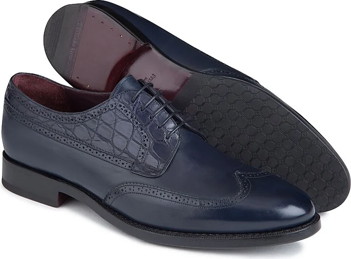 Men's Crocodile Dress Shoes - Blue Nautilus - Size 9 - Image 3