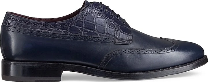 Men's Crocodile Dress Shoes - Blue Nautilus - Size 9
