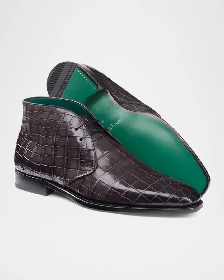 Men's Crocodile Leather Chukka Boots - Image 5