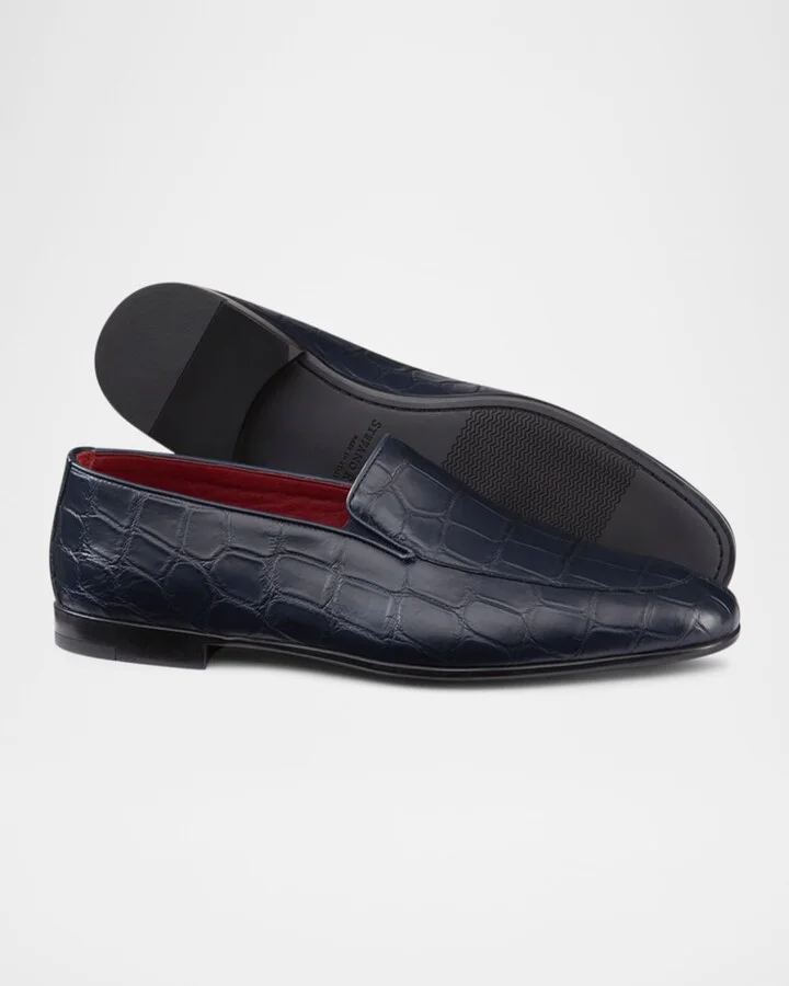 Men's Crocodile Leather Loafers - Image 2