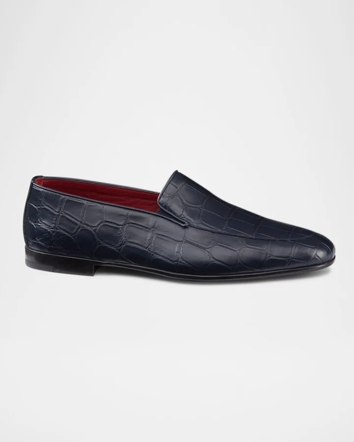 Men's Crocodile Leather Loafers - Image 3