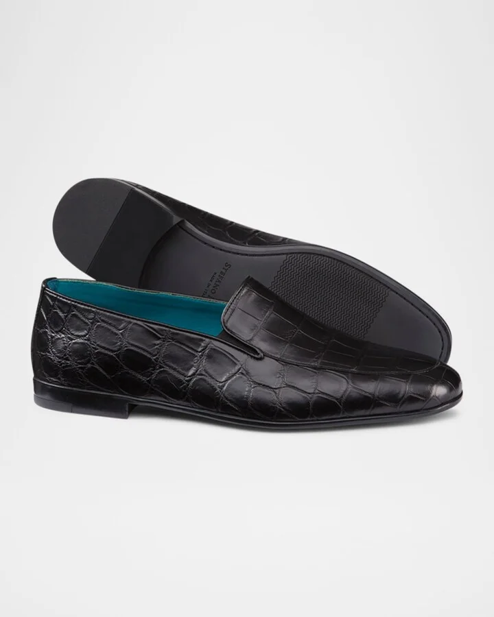 Men's Crocodile Leather Loafers - Image 9