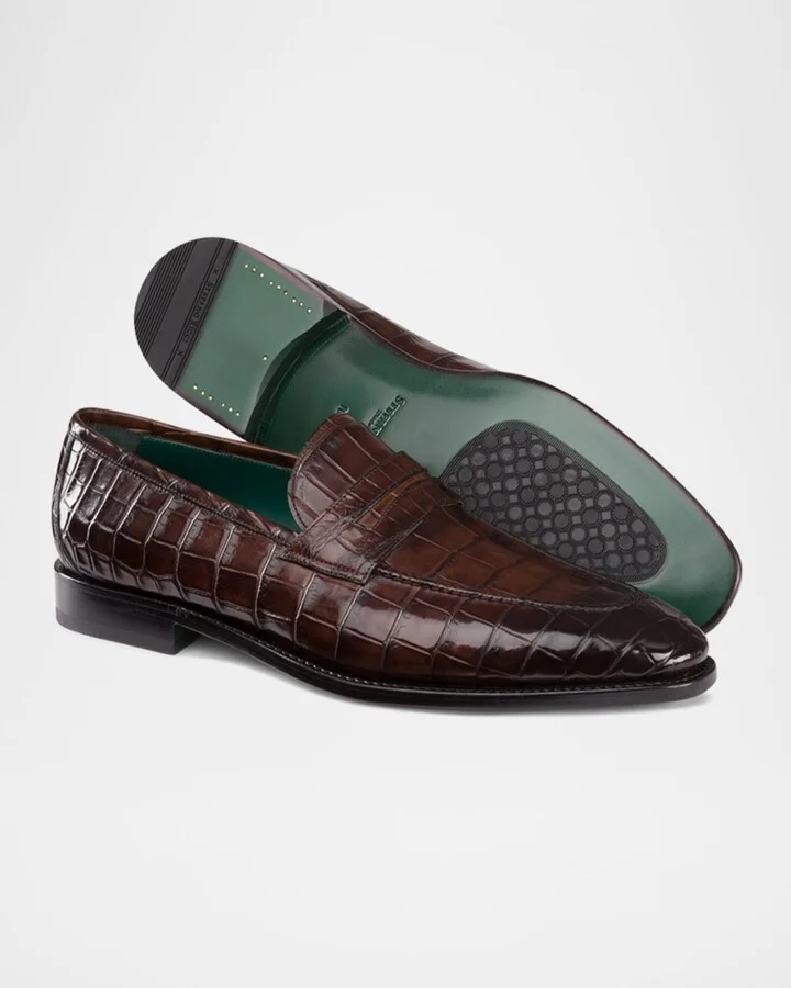 Men's Crocodile Leather Loafers - Image 2