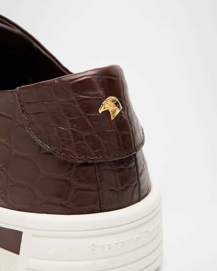 Men's Crocodile Leather Sneakers - Image 3