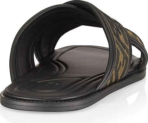 Men's Cross-Strap FF Logo Sandals - Tabacco Nero - Size 11 - Image 3