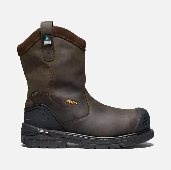 Men's Csa Philadelphia Wellington Carbon Fiber Work Boots In Cascade Brown/black