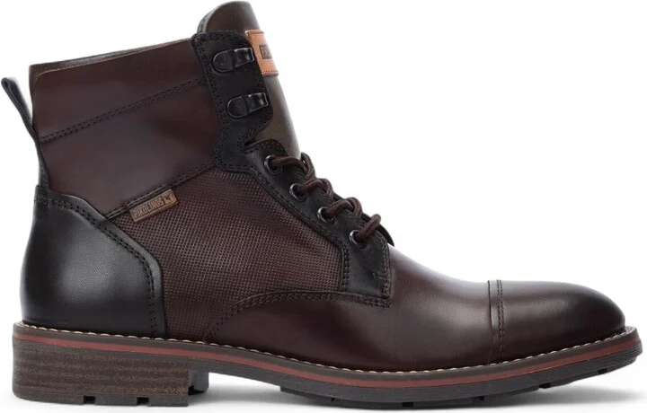 Men's Cuero Brown Leather Zip & Lace Up Ankle Boots - York