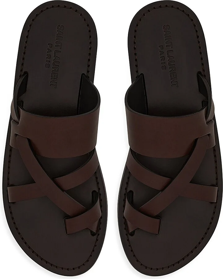 Men's Culver in Smooth Leather Sandals - Dark Chocolate - Size 7 - Image 3