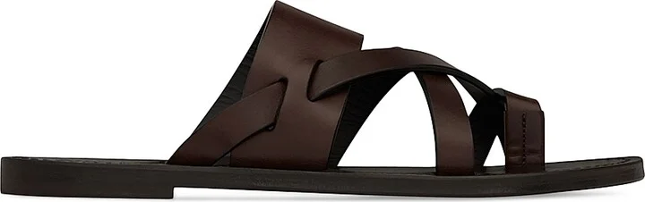 Men's Culver in Smooth Leather Sandals - Dark Chocolate - Size 7