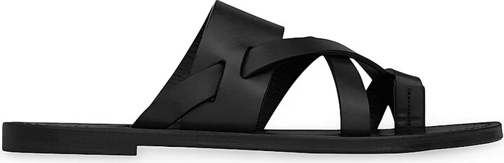 Men's Culver Mules in Smooth Leather - Black - Size 7