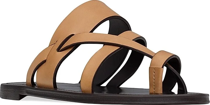 Men's Culver Slides in Smooth Leather - Gold Brown - Size 9 - Image 2