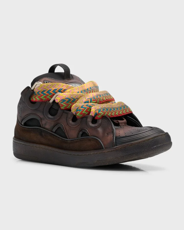 Men's Curb Leather Low-Top Sneakers - Image 2