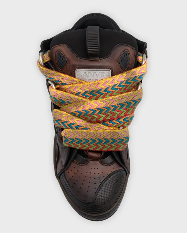 Men's Curb Leather Low-Top Sneakers - Image 5