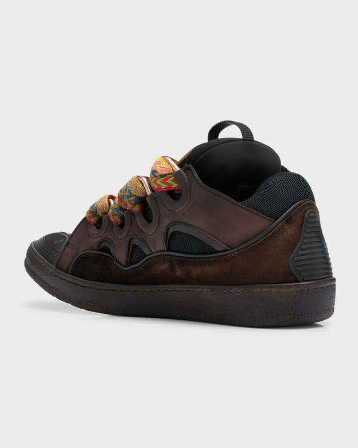 Men's Curb Leather Low-Top Sneakers - Image 7