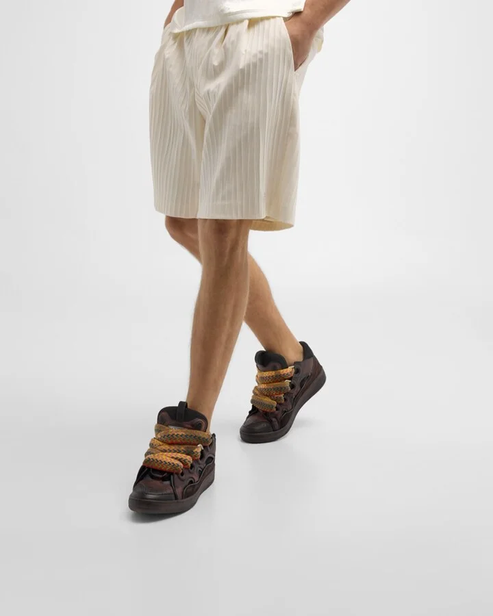 Men's Curb Leather Low-Top Sneakers - Image 8