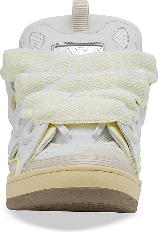 Men's Curb Leather Sneakers - Beige - Size 2 - Image 3