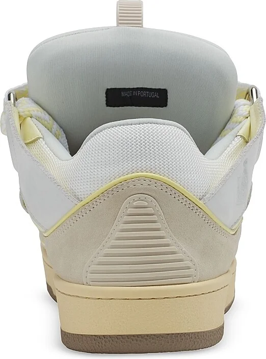 Men's Curb Leather Sneakers - Beige - Size 2 - Image 4