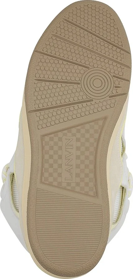 Men's Curb Leather Sneakers - Beige - Size 2 - Image 6
