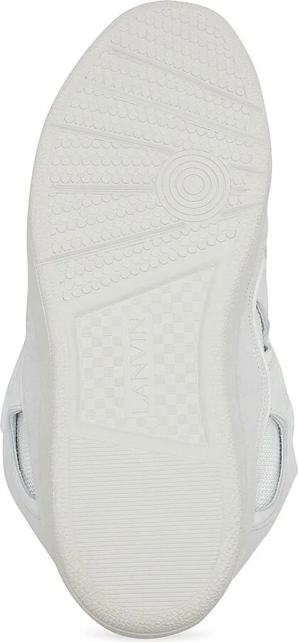 Men's Curb Leather Sneakers - White - Size 2 - Image 6