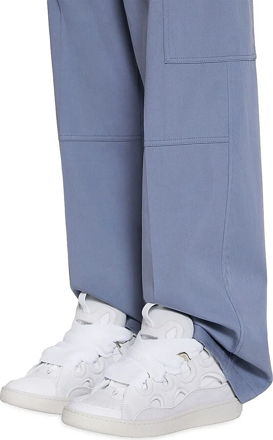 Men's Curb Leather Sneakers - White - Size 2 - Image 8