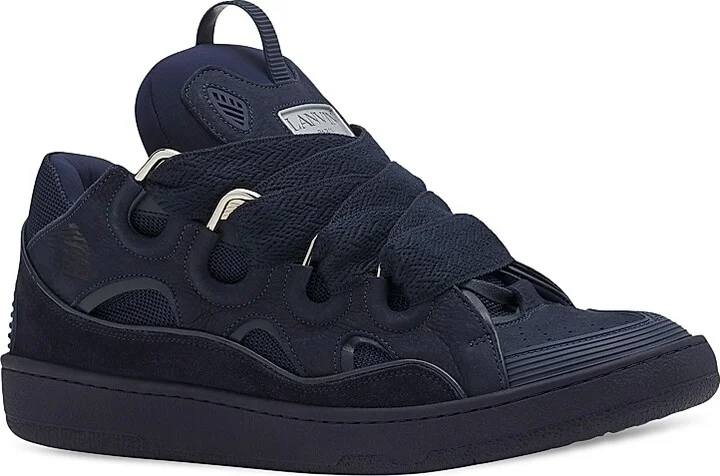 Men's Curb Leather Sneakers - White - Size 2 - Image 9