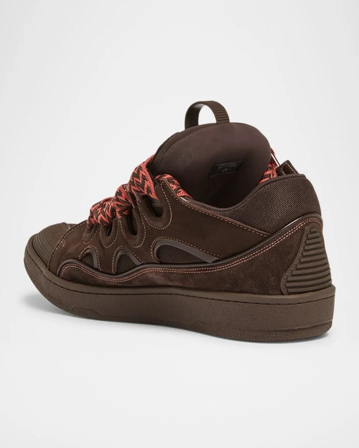 Men's Curb Mesh and Suede Low-Top Sneakers - Image 2