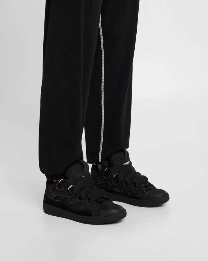 Men's Curb Napa Leather Low-Top Sneakers - Image 4