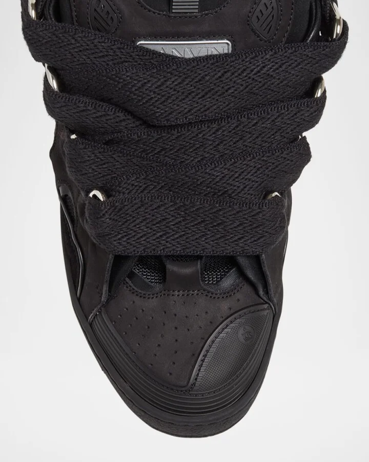 Men's Curb Napa Leather Low-Top Sneakers - Image 5