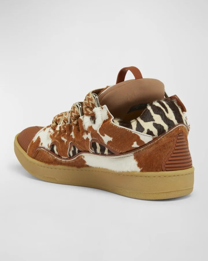 Men's Curb Pony-Effect Low-Top Sneakers - Image 2
