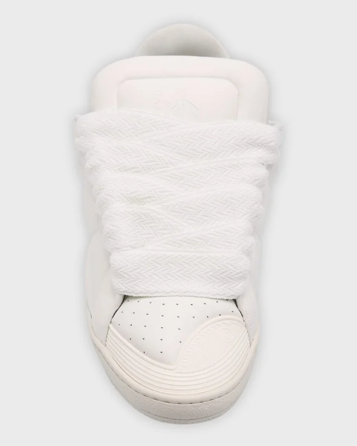 Men's Curb Quilted Leather Jumbo-Lace Sneakers - Image 4