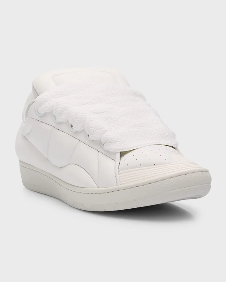 Men's Curb Quilted Leather Jumbo-Lace Sneakers - Image 7