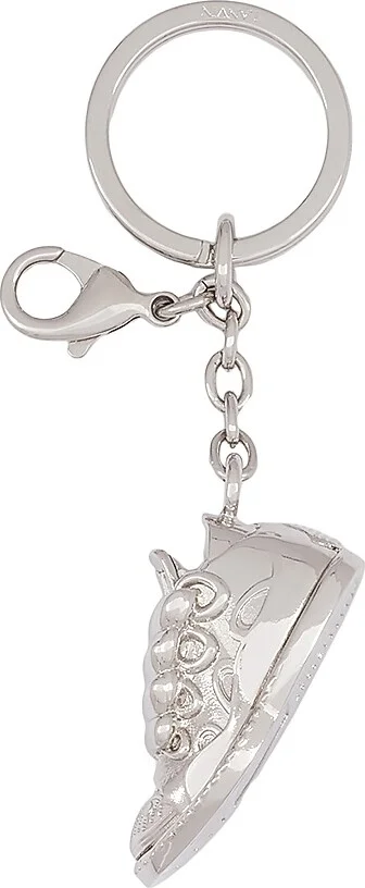 Men's Curb Sneakers Brass Key Ring - Silver - Image 2