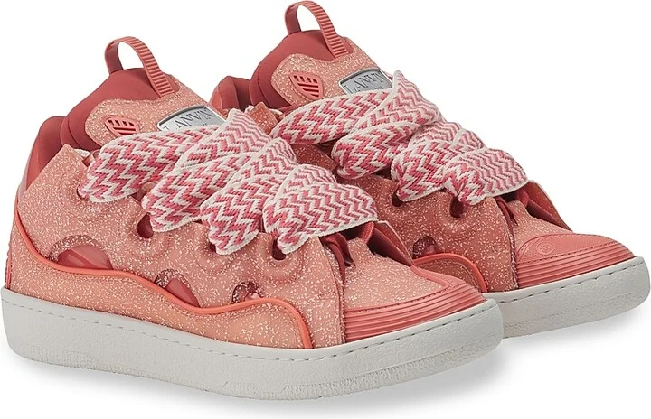 Men's Curb Sneakers in Speckled Leather - Litchi - Size 9 - Image 2