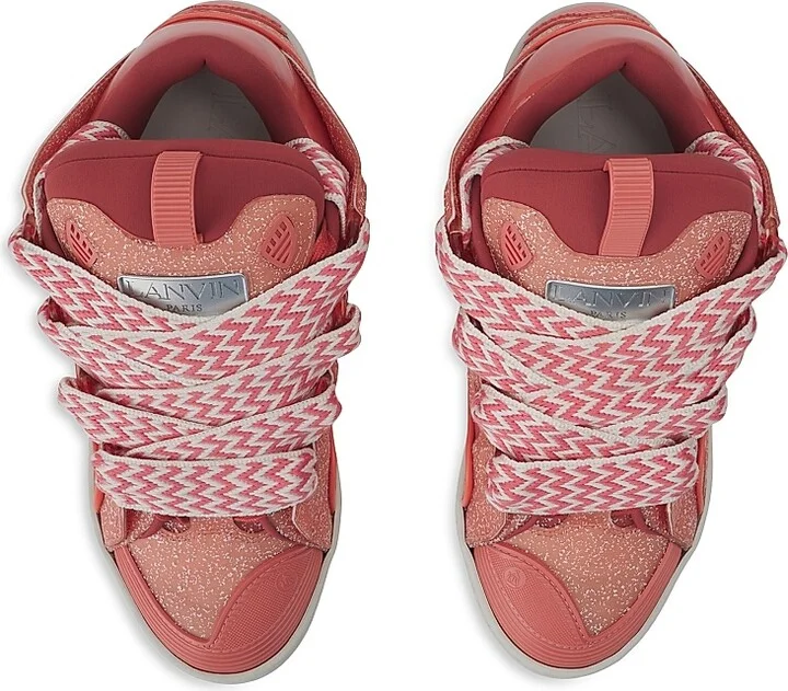Men's Curb Sneakers in Speckled Leather - Litchi - Size 9 - Image 5
