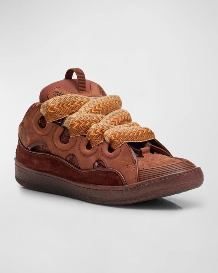 Men's Curb Suede Chunky Low-Top Sneakers - Image 4