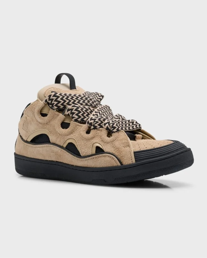 Men's Curb Suede Chunky Low-Top Sneakers - Image 3