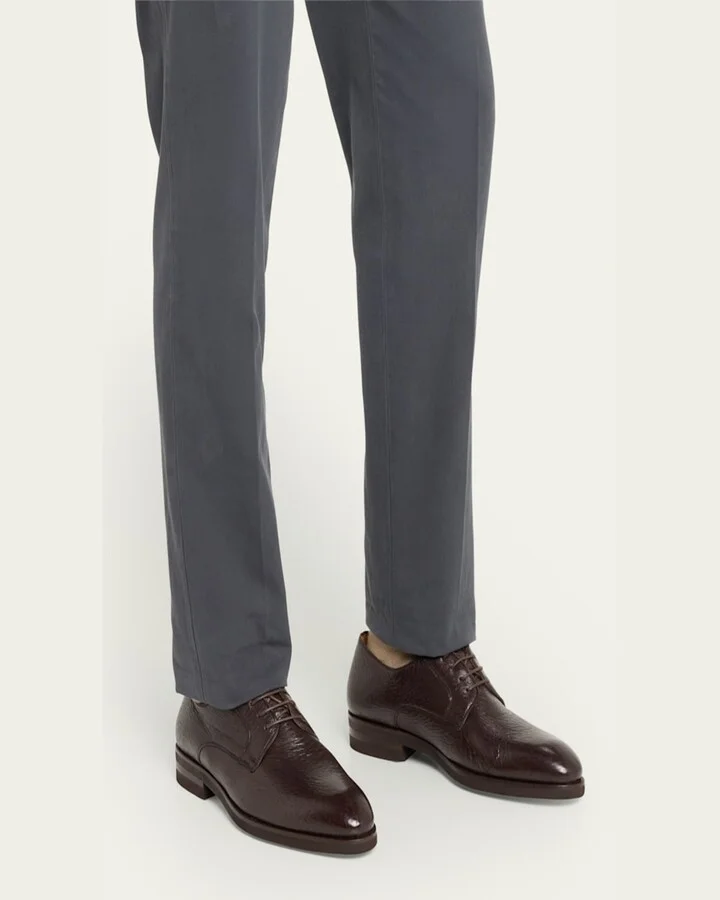 Men's Cusco Peccary Leather Derby Shoes - Image 5