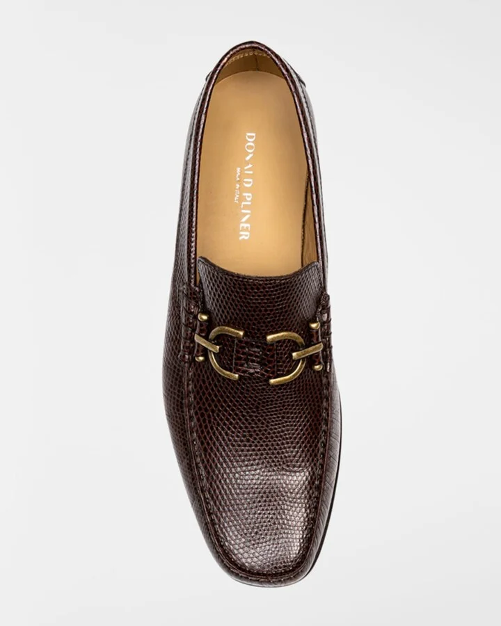 Men's Dacio Lizard-Effect Leather Bit Loafers - Image 2