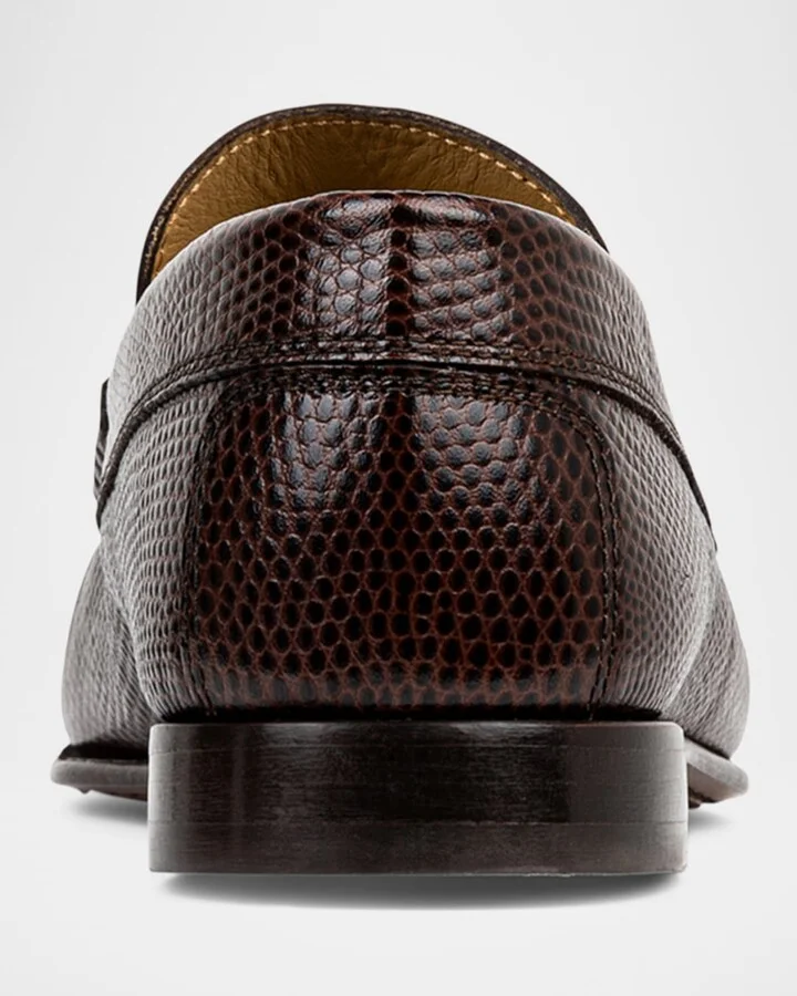 Men's Dacio Lizard-Effect Leather Bit Loafers - Image 4