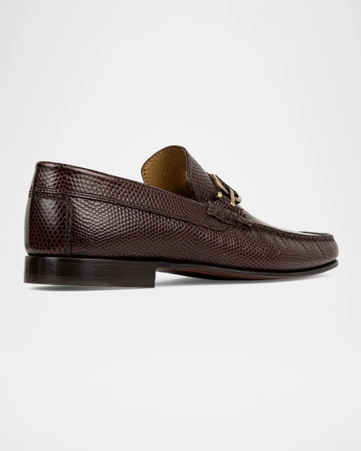Men's Dacio Lizard-Effect Leather Bit Loafers - Image 5