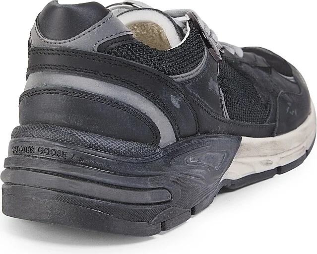 Men's Dad Running Mesh & Leather Low-Top Sneakers - Black Dark Grey - Size 6 - Image 3