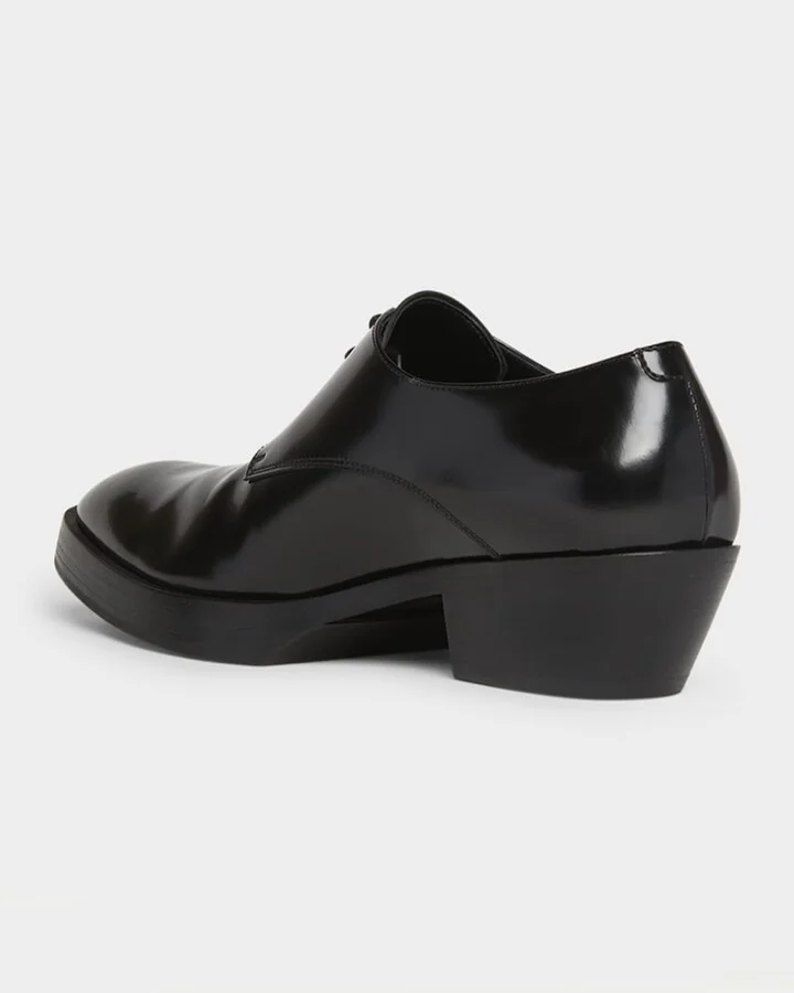 Men's Dalton Cuban-Heel Leather Derby Shoes - Image 5