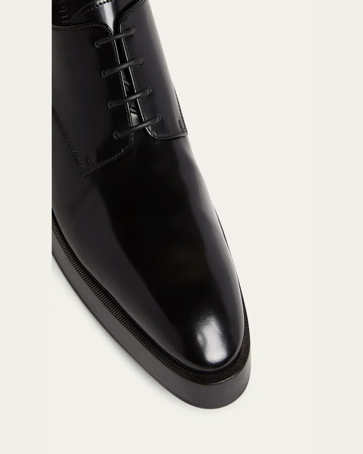 Men's Dalton Cuban-Heel Leather Derby Shoes - Image 4
