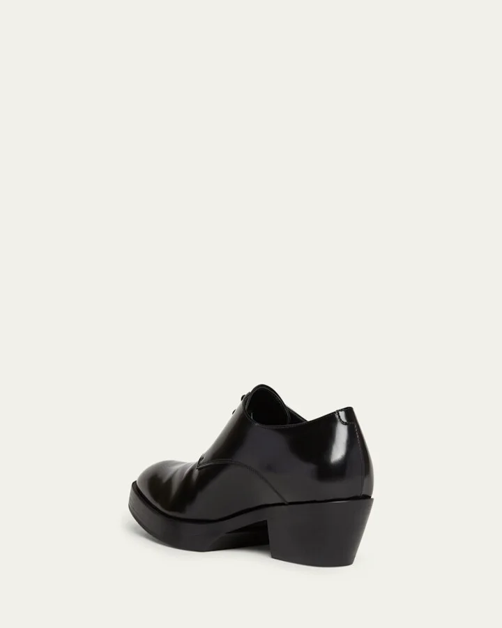 Men's Dalton Cuban-Heel Leather Derby Shoes - Image 8
