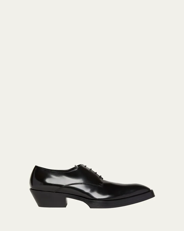 Men's Dalton Cuban-Heel Leather Derby Shoes